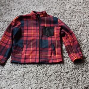 Men's Red Plaid Zip-Up Jacket